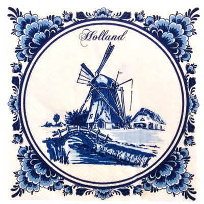 Typisch Hollands Napkins Holland tile - Windmills