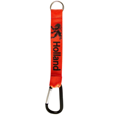 Typisch Hollands Keychain orange - carabiner - black lion