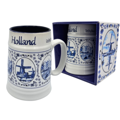 Typisch Hollands Bierkrug Holland - Delfter Blau in Geschenkbox