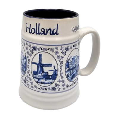 TTD Gifts Dutch Beer Mug - Delft Blue in gift box