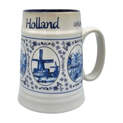 Typisch Hollands Bierkrug Holland - Delfter Blau in Geschenkbox