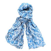 Typisch Hollands Damessjaal Viscose Delfts blauw