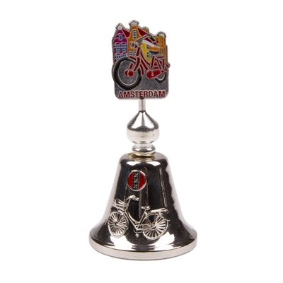 Typisch Hollands Table bell color bicycle Amsterdam shiny silver