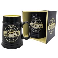 Typisch Hollands Beer mug Amsterdam black (capital city)