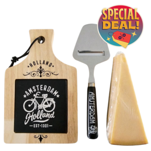 Typisch Hollands Promotional Cheese Bundle - Wooden cheese board and cheese board