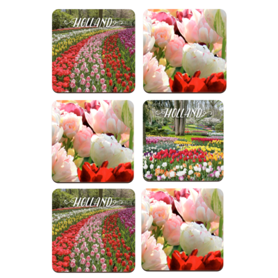 Typisch Hollands Coasters - Tulips - Holland -3 assorted - Keukenhof