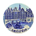 Typisch Hollands Magnet Canal Houses-Bicycle - blue Amsterdam