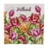 Typisch Hollands Holland-Servietten mit roten und rosa Tulpen.