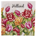 Typisch Hollands Holland-Servietten mit roten und rosa Tulpen.