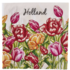 Typisch Hollands Holland servetten met rode en roze tulpen.