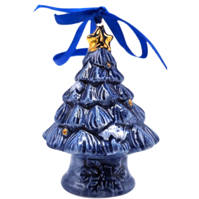 Matix Delft blue Christmas tree ornament with gold