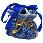 Matix Delft blue Christmas ornament gift bag with gold