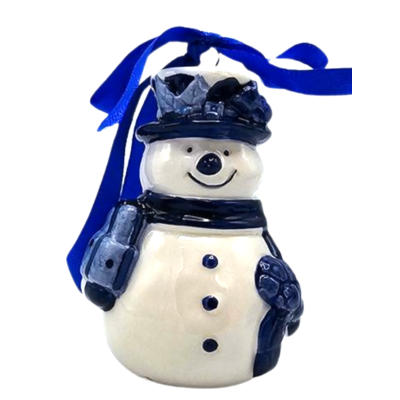 Matix Weihnachtsschmuck Schneemann Delfter Blau
