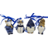 Matix Set of 4 Delft blue Christmas tree hangers