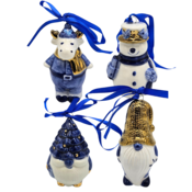 Matix Set van 4 Delfts blauwe kerstboomhangers