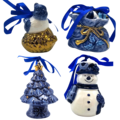 Matix Set van 4 Delfts blauwe kerstboomhangers