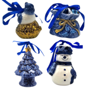 Typisch Hollands Set of 4 Delft blue Christmas tree hangers