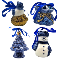 Typisch Hollands Set of 4 Delft blue Christmas tree hangers