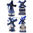 Matix Set van 4 Delfts blauwe kerstboomhangers - molens