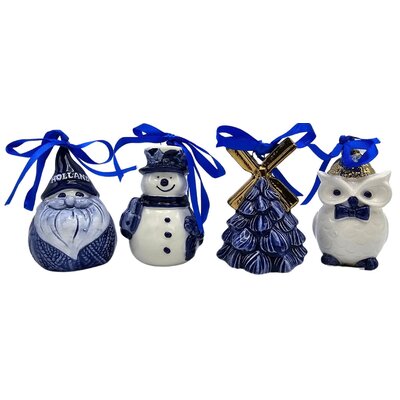 Typisch Hollands Set of 4 Delft blue Christmas tree hangers