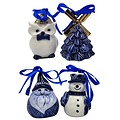 Typisch Hollands Set of 4 Delft blue Christmas tree hangers