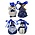 Matix Set van 4 Delfts blauwe kerstboomhangers