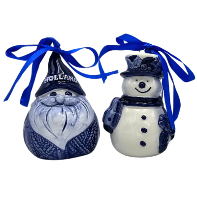 Typisch Hollands Set of 4 Delft blue Christmas tree hangers