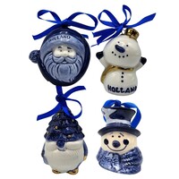 Matix Set mit 4 Delfter blauen Weihnachtsbaumhängern