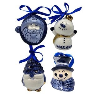 Matix Set of 4 Delft blue Christmas tree ornaments