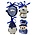Matix Set mit 4 Delfter-blauen Weihnachtsbaumkugeln