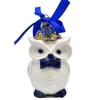 Matix Delft blue owl Christmas ornament with gold