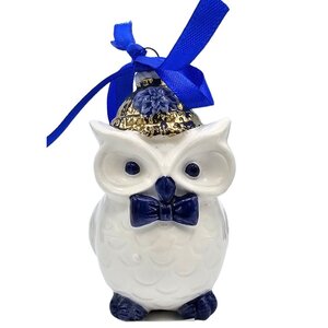 Matix Delft blue owl Christmas ornament with gold