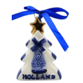 Typisch Hollands Kerstornament kerstboom ster Delfts-blauw  met goud