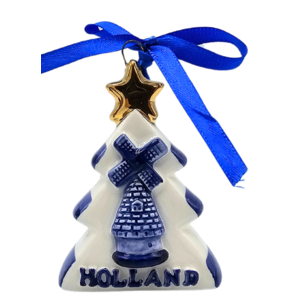 Matix Christmas ornament Christmas tree star Delft blue with gold