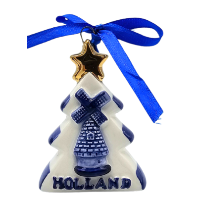 Matix Christmas tree star Christmas ornament Delft blue with gold
