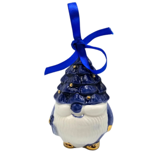 Typisch Hollands Christmas ornament Christmas troll Delft blue with gold