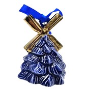 Typisch Hollands Kerstornament kerstboom met gouden wiek Delfts-blauw