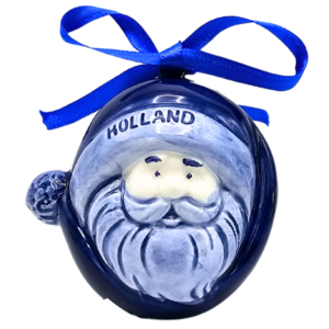 Matix Weihnachtsschmuck, rund, mit Hut, Delfter Blau