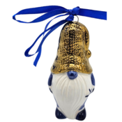 Typisch Hollands Weihnachtszwerg Delfter Blau mit goldenem Hut