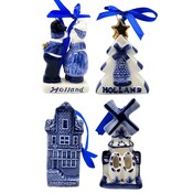Matix Set van 4 Delfts blauwe kerstboomhangers