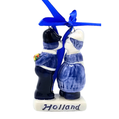 Typisch Hollands Set of 4 Delft blue Christmas tree hangers