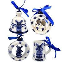 Matix Set van 4 Delfts blauwe kerstboomhangers
