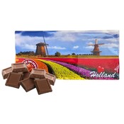 Typisch Hollands Chocoladereep - melk - in Holland geschenkverpakking (Tulpen en Molenlandschap)