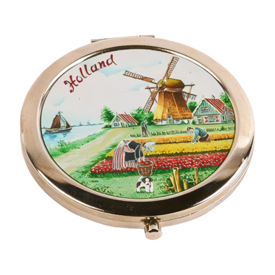 Typisch Hollands Spiegelkasten Holland - Tulpenpflücker in holländischer Landschaft