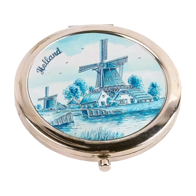 Typisch Hollands Mirror box Holland - Delft blue mill landscape