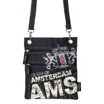 Robin Ruth Fashion Paspoorttas - Amsterdam - Zwart-Wit Denim