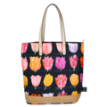 Robin Ruth Fashion Zwarte Damestas - Shopper - Tulpen