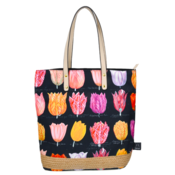 Robin Ruth Fashion Zwarte Damestas - Shopper - Tulpen