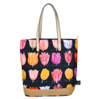 Robin Ruth Fashion Black Ladies Bag - Shopper - Tulips