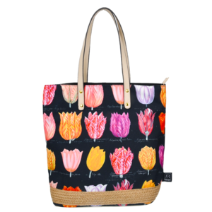 Robin Ruth Fashion Black Women's Bag - Shopper - Tulips